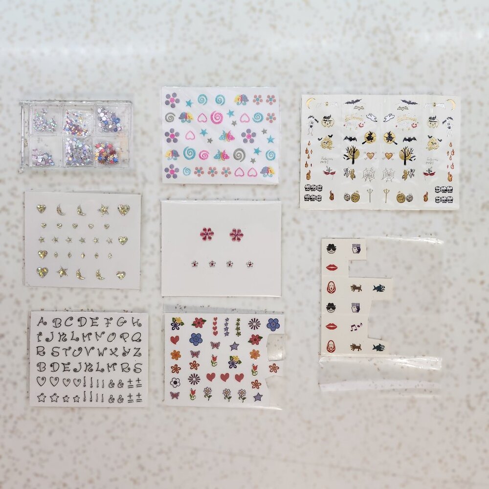 Nail Jewels, Tatoos, and Stickers Bundle